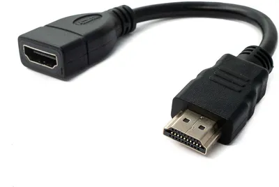 Produktbild von SYSTEM-S HDMI 1.4 Kabel 15 cm Standard Stecker zu Buchse in Schwarz