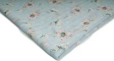 Obrázek produktu pro Šifon s potiskem, vzor 8, světle modrá 50 x 150 cm