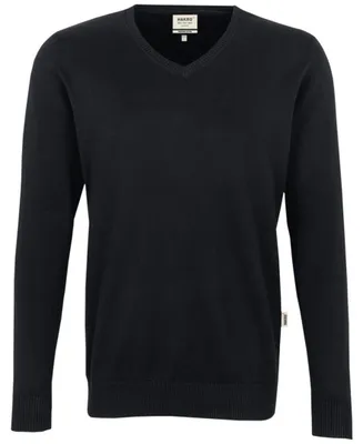 Produktbild von HAKRO Herren V-Pullover Premium-Baumwolle #143 Gr. S schwarz