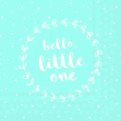 Produktbild von 20 Servietten Baby Geburt Hello little one blau