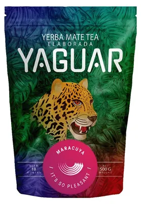 Produktbild von Yaguar - Mate Tee Maracuya 500g - Passionsfrucht, Zitronengras - Luftgetrocknet - Mild, Wenig Staub - Yerba Mate Brasilien - 18 Monate Gereift