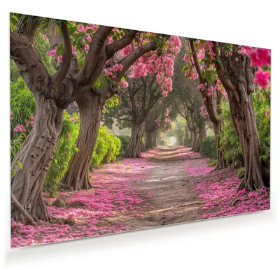 Produktbild von Glasbild 45x30cm in XXL für Wohnzimmer, Schlafzimmer Motiv Blütenallee