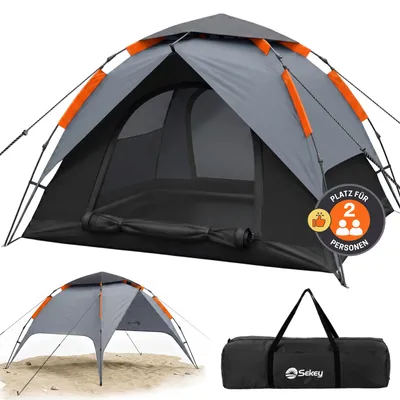 Produktbild von Sekey Kuppelzelt 2 Personen Pop Up Campingzelt Wasserdicht PU3000+ mit Hydraulik-System UPF50+ Sonnenschutz
