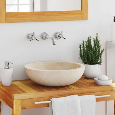 Produktbild von vidaXL Waschbecken 40x12 cm Marmor Creme