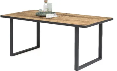 Produktbild von Esstisch Tisch JANNE 160x100cm Alteiche furniert Graphitgrau Metallgestell