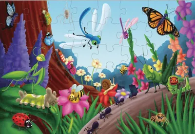 Produktbild von Luna Riesen Boden Puzzle Insekten 48-tlg. XXL Jumbo Teile Format 90x60 cm