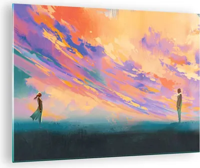Produktbild von Bilder auf glas - Menschen Wiese Natur - 70x50cm - Glasbilder - Wandbilder - Kunstdruck - zum Aufhängen bereit - Wanddekoration aus Glas - Glas Bilder - Wandbild auf Glas - Einteilig - GAA70x50-3845
