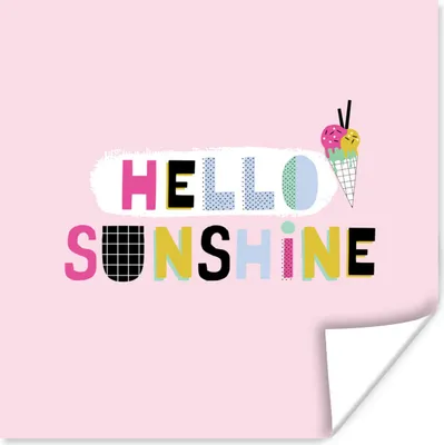 Produktbild von MuchoWow® Poster Sommer - Eiscreme - Zitat 100x100 cm - Babyzimmer