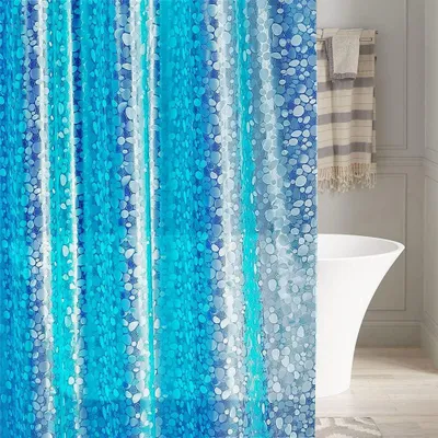 Produktbild von Duschvorhang wasserdicht, blaues Kieselmuster, 183 x 183 cm, für das Badezimmer