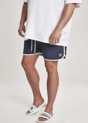 Produktbild von Urban Classics Badehose Retro Swimshorts Navy/White-XS