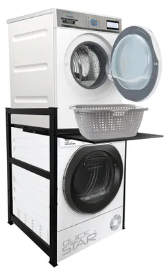 Waschmaschinenregal 74x65x111 cm mit Auszug, schwarz