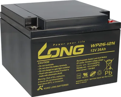 Immagine prodotto di Batteria ricaricabile KungLong 12V 26Ah WP26-12N-M con filettatura interna VdS AGM M5