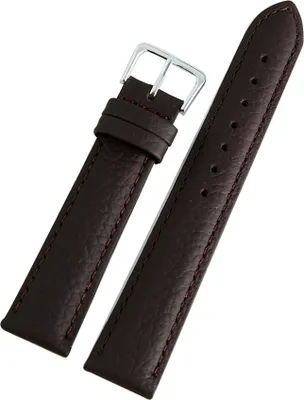 Produktbild von Basic Echtleder Armband in dunkelbraun, genarbt, gepolstert, 18 mm