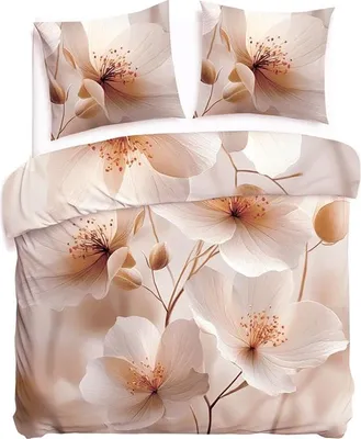 Produktbild von Bettwäsche, Baumwollsatin-Bettwäsche 160x200 12415 Beige, Blumen