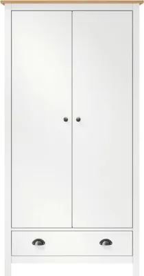 Obrázek produktu pro vidaXL Šatní skříň se 2 dveřmi Hill White 89x50x170 cm Borovicové dřevo
