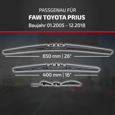 Produktbild von HEYNER® Scheibenwischer für FAW TOYOTA PRIUS 01.2005 - 12.2018, HYBRID Flachbalkenwischer, Aerodynamisch & Flexibel, Nanographitbeschichtung