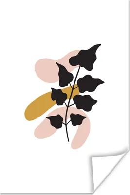 Produktbild von MuchoWow® Poster Blätter - Abstrakt - Rosa - Braun 20x30 cm - Papierdruck
