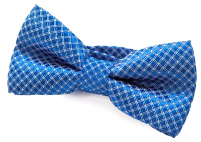 Produktbild von DonDon Edle Kinder Jungen Fliege gebunden und längenverstellbar 9 x 4,5 cm blau glänzend mit silbernen Punkten