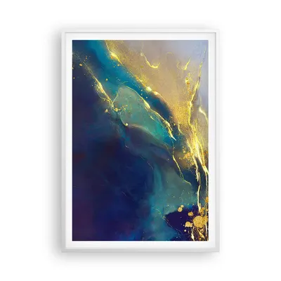 Produktbild von Gerahmtes Poster - Weißer Rahmen - Gold Granate Abstraktion - 70x100 cm - Wand Bild - Wanddeko - Wandbilder - Kunstposter - Wandposter - Bilderrahmen - Bilder - Kunstdruck - P2WPA70x100-4753