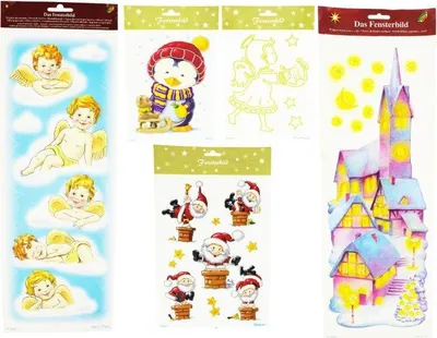 Produktbild von Selbstklebende Fensterbilder zur Weihnachtszeit - Fenstersticker Weihnachten - Fensterdeko