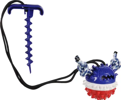 Produktbild von Flamingo Hundespielzeug Erdpflock mit Ball Gazo blau