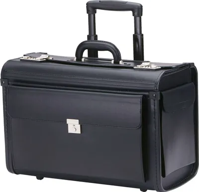 Produktbild von Pilotenkoffer Aktenkoffer Laptop Trolley Koffer Kunstleder 48 cm Schwarz Bowatex
