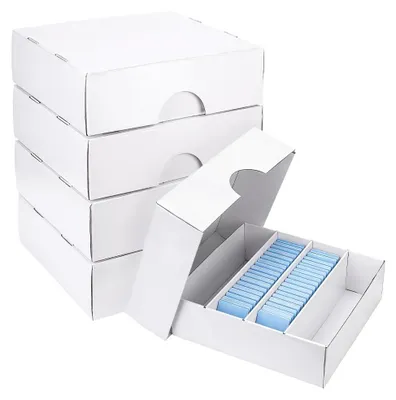 Immagine prodotto di Contenitore portaoggetti con 4 scomparti - Organizer - Scatola di imballaggio - Cartone - 37,5 x 34 x 11 cm - Bianco - Contenitore portaoggetti