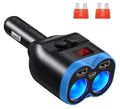 Zdjęcie produktu dla Ładowarka samochodowa rozdzielacz zapalniczki USB c QC3.0 5 urządzeń woltom