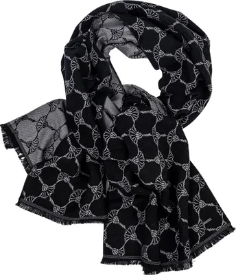Produktbild von JOOP! Herren Schal - Felix, Webschal, Cornflower, Logo-Allover, One Size Schwarz