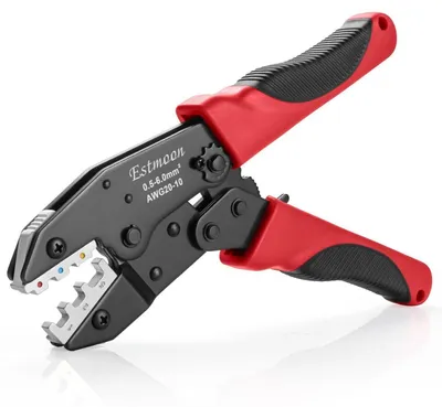 Immagine prodotto di Pinza crimpatrice per connettori termorestringenti, adatta per cavi da 0,5 mm² a 6 mm² (AWG 22-10)