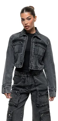 Produktbild von Good For Nothing - Jeansjacke für Damen, kurz geschnitten WH257 (32 DE) (Grau)