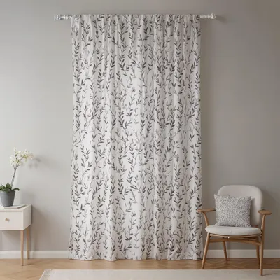Produktbild von Vorhänge Panel Vintage Blattdruck Landhausstil 132x214 cm