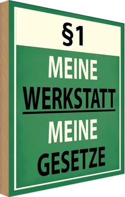 Produktbild von vianmo Holzschild 30x20 cm §1 meine Werkstatt meine Gesetze
