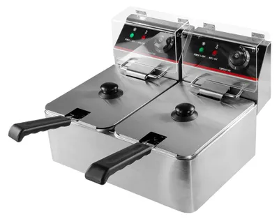 Zdjęcie produktu dla Frytkownica elektryczna Mega-M dwukomorowa gastronomiczna 2x4l 4000W 230V