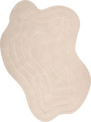 Produktbild von BELIANI Teppich Beige aus Wolle 160 x 230 cm Asymmetrische Form Unregelmäßig Handgetuftet Handgefertigt Modernes Design Wohnzimmer