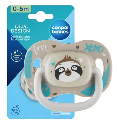 Image de Canpol Silicone sucette symétrique 0-6m, lazybones EXOTIC 34/920