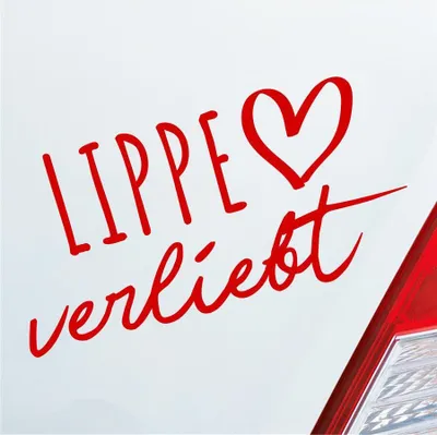 Produktbild von Auto Aufkleber Lippe verliebt Herz Fluss Wasser Water Liebe Car 19x10 cm Rot Sticker Heckscheibenaufkleber