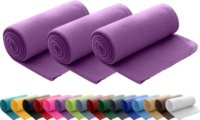 Produktbild von 3er Set Polar Fleecedecke 130x160 cm, OEKO-TEX ca. 400g Gewicht, mit Antipilling & Kettelrand - Farbe lila