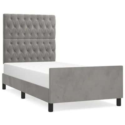 Produktbild von vidaXL Bettgestell ohne Matratze Hellgrau 90x190 cm Samt