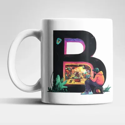 Produktbild von Name A bis Z Gamer Spieler Zocker Kaffeetasse Teetasse Tasse Geschenkidee – B