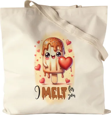 Produktbild von I Melt for You Eiscreme Liebe Jutebeutel Geschenkidee Paar Frau Freundin Freund