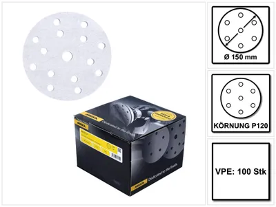 Produktbild von Mirka BASECUT Schleifscheiben 150 mm P120 100 Stk. ( 2261109912 ) Grip 15 Loch