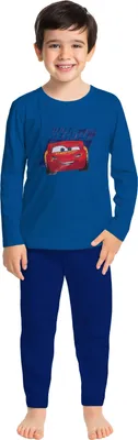 Produktbild von Disney Cars Schlafanzug für Jungen - Race Ready - Pyjama lang Kinder Oberteil und Hose Blau 98-104