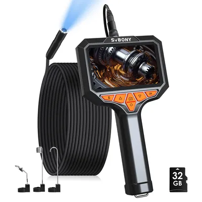 Produktbild von Svbony SM501 Endoskopkamera mit Licht, 1920P HD, 5m Langes Halbstarres Kabel, IP67 Wasserdichtes, 32GB TF Karte 4.3" IPS Bildschirm, 8 LED Leuchten