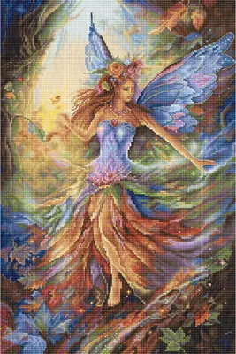 Image de Letistitch kit de broderie au point de croix "Fée", motif à compter, 24x37cm