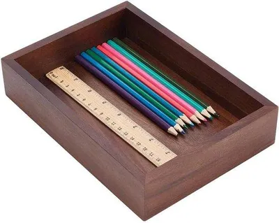 Produktbild von Holzbüro Organizer für Büro - Desktop-Ablage für Dokumente, Papier und mehr - Antik-Design - Braun - 24 x .