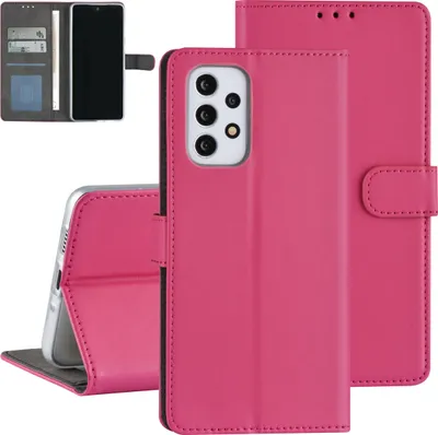 Produktbild von Samsung Galaxy A73 5G Case - Card holder for 3 cards - Magnetic closure - Hot Pink
