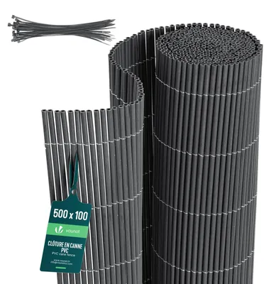 Image de Écran d'intimité PVC - Brise-vue - 100 x 500 cm - Anthracite - Balcon, terrasse et jardin