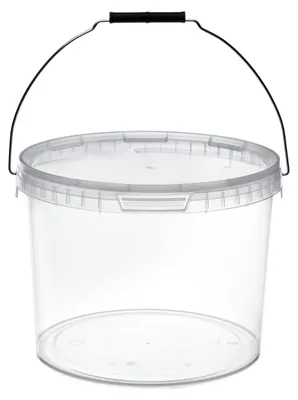 Image de Seau Garronda avec couvercle, 10 litres, lot de 10, pour le stockage de produits alimentaires et chimiques, transparent GD-0072