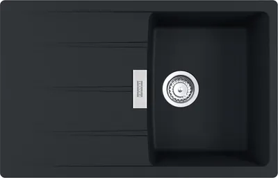 Produktbild von FRANKE Spüle CENTRO CNG 611-78 in BLACK MATT mit Excenterbedienung Drehknopf Edelstahl / Ausschnittmaß 760 x 480 mm R15 / Granitspüle